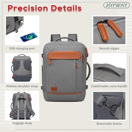 Joyway Expandable Luggage Sets 5 Piece, Lightweight Hard Shell Travel Suitcase Set with Spinner Wheels and TSA Lock, Grey - color: Grey, size: 6 piece set（13/20/24/28）