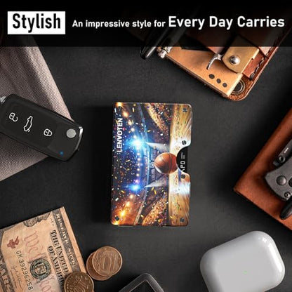 Lenvoten Upgraded Hinged Minimalist Wallet for Men, RFID Blocking Wallet - color: T3-Shine Court