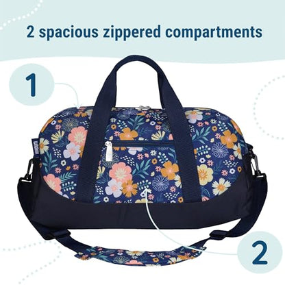 Wildkin Overnighter Duffel Bag for Kids, Floral Bloom - color: Floral Bloom