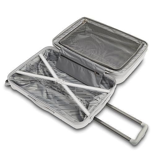 American Tourister Stratum 2.0 Expandable Hardside Luggage with Spinner Wheels, Checked-Large, White - color: White, size: 28-Inch Checked-Large
