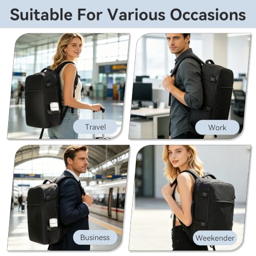 40L Travel Backpack for Men Women,Carry On Backpack for Travel - color: Balck