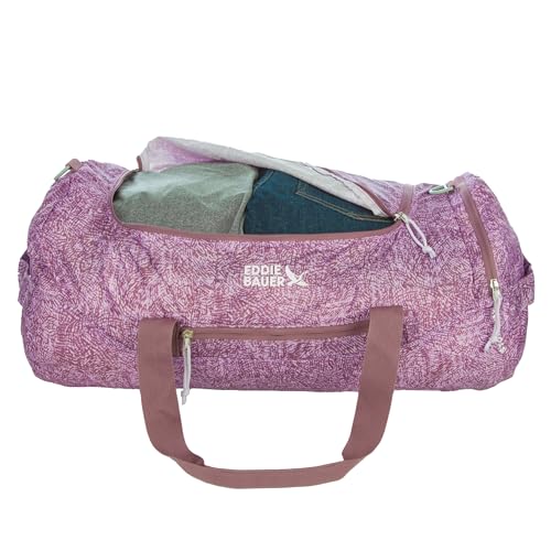 Eddie Bauer Stowaway Packable Duffel Bag| Travel | Foldable | Lightweight | Durable | Ripstop Polyester | 23" Length | 45L Capacity - Lilac - color: Lilac