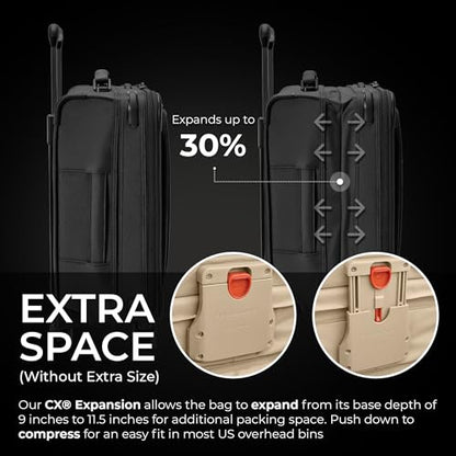 Briggs & Riley Baseline Global 21 Inch Softside Carry-On Spinner, Black - color: Black, size: 21" Carry-On