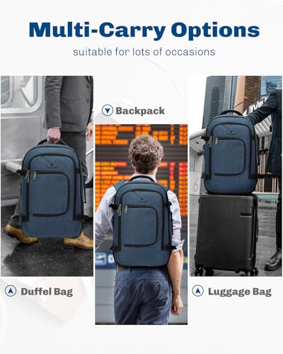 Hynes Eagle 40L Carry On Backpack Flight Approved Weekender Travel Bag - color: Blue-n
