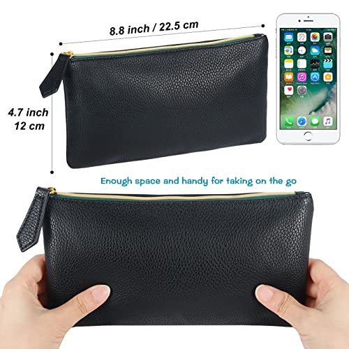 HRX Package Soft Faux Leather Cosmetic Bag Makeup Pouch for Purse, 2 Pack