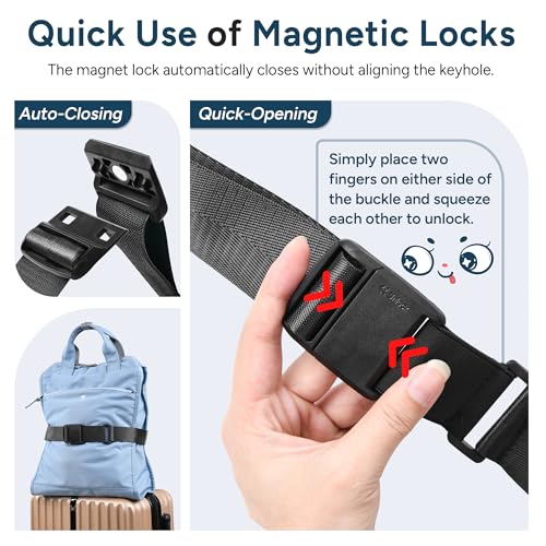 Travel Inspira Magnetic Quick Release Luggage Straps Black - color: Black-02