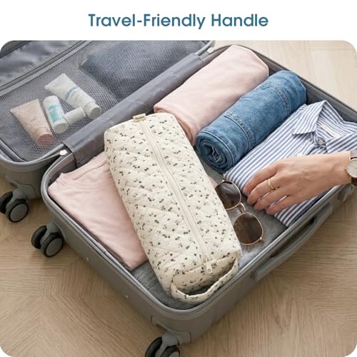 Hair Tools Travel Bag Compatible with Dyson Airwrap Shark FlexStyle - color: Dark Blue Daisies