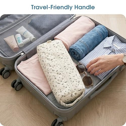 Hair Tools Travel Bag Compatible with Dyson Airwrap Shark FlexStyle - color: Dark Blue Daisies