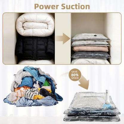9 Pack Vacuum Bags for Travel with Electric Pump, Space Saver for Storage - size: 9 P
