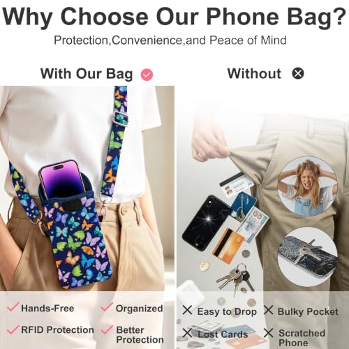 KJQJLY RFID Blocking Neoprene Cell Phone Sleeve (Butterfly) - color: Butterfly