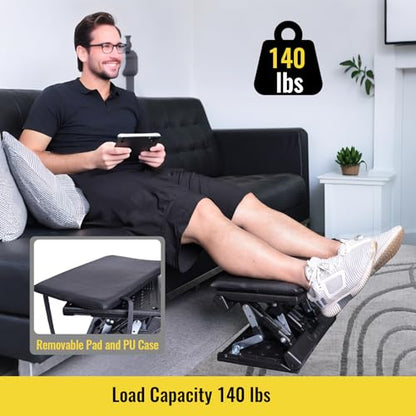 Foot Rest for Under Desk at Work Enlarged, Ergonomic Footrest with Adjustable Height and Angle, Foldable Foot Stool with Removable Pad Massage Beads for Office Gaming Chair Black - color: Black Plus