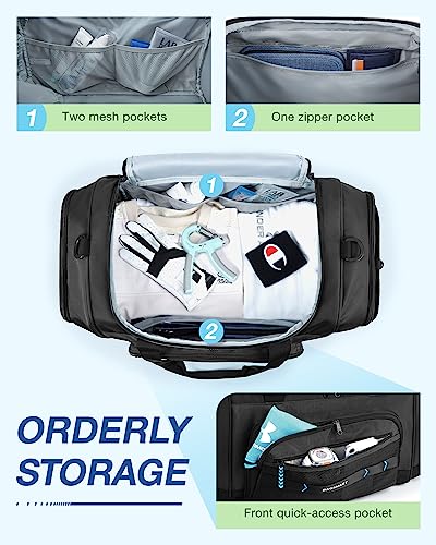 BAGSMART 4-in-1 Gym Bag for Women Men, TSA Duffle Bag for Travel - color: Kakhi