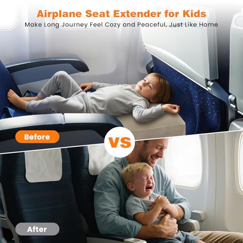 Inflatable Foot Rest Pillow for Travel, Adjustable 3 Height, 2Pcs | Leg Rest Pillow for Air Travel, Airplane Office Homes, with Earplugs and Eye Masks, Gray - size: 2 pieces