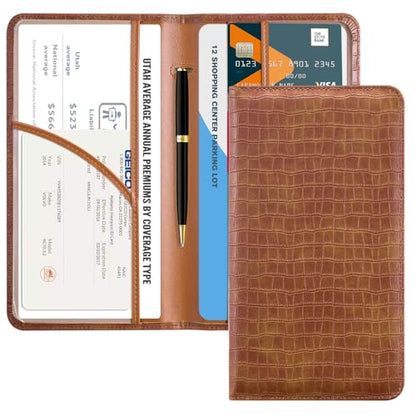 CoBak Car Registration and Insurance Holder - color: L-Crocodile Brown