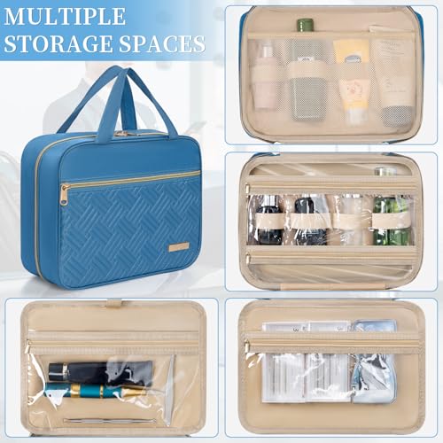 Hanging Travel Toiletry Bag Women & Men Water Resistant Makeup Bag - color: Blue, size: Medium