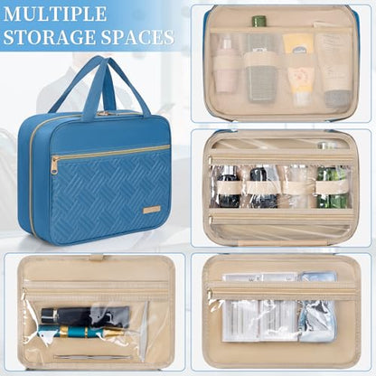 Hanging Travel Toiletry Bag Women & Men Water Resistant Makeup Bag - color: Blue, size: Medium