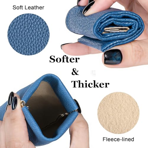 RayLove 2 Pack Glasses Case Soft Eyeglass Case For Women Men Squeeze Top Sunglasses Pouch Travel With Cleaning Cloth - color: Blue