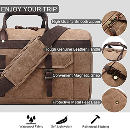 Canvas Duffle Bag for Men & Women - color: 2-Brown