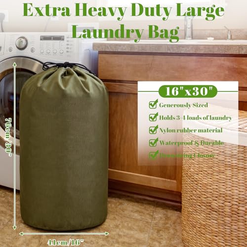 Waterproof Dry Bag Green Laundry Clothing Bag with Rubber Liner