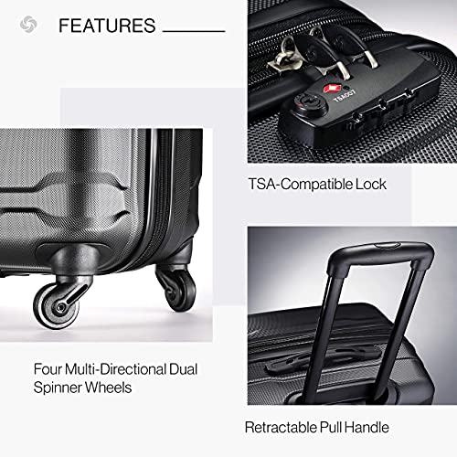 Samsonite Omni PC Hardside Expandable Luggage with Spinner Wheels, Black, 2-Piece Set (20/24) - color: Black, size: 2-Piece Set (20/24)