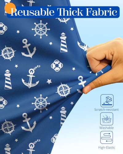 Slohif Stylish Luggage Cover with Storage Pocket 21-23 inch Blue Nautical - color: Blue Nautical, size: S-(21-23)Inch