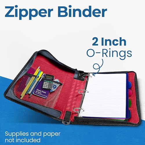 Case-it Zipper Binder | 2-Inch O-Rings | 350-Sheet | D-251 Fire Engine Red - color: B Fire Engine Red, size: 6 Pack