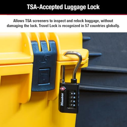 Master Lock TSA Approved Combination Luggage Lock Black 4-Pack 4696EC4 - size: 4 Pack