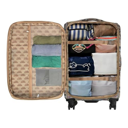 Karriage-Mate Route 66 Vintage 3-Piece Expandable Luggage Set - 20"/24"/28" Softside Suitcase with Spinner Wheels, 3 Pcs Hardside Lightweight luggage, Large Checked Travel Suitcases (66)