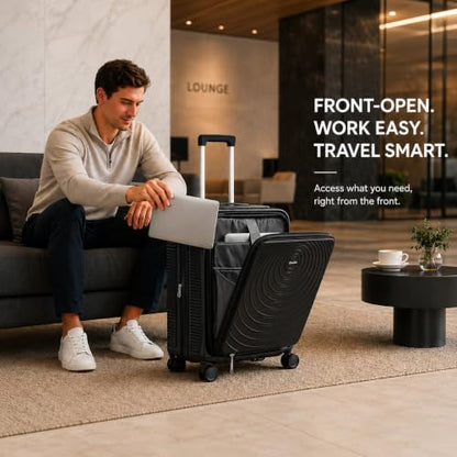 21Inch Carry On Luggage, PP Expandable Luggage Sets with Spinner Wheels - color: LightCoffee