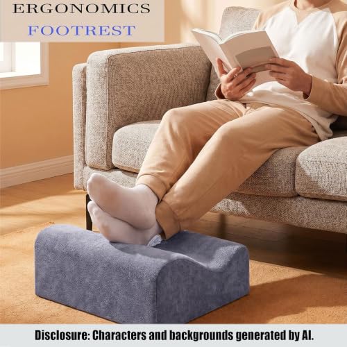 Work Foot Rest Under Desk,Comfort Foot Rest for Couch - color: Blue