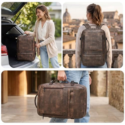 Travel Backpack for Men Women, Carry On Backpack Flight Approved, Coffee - color: Coffee