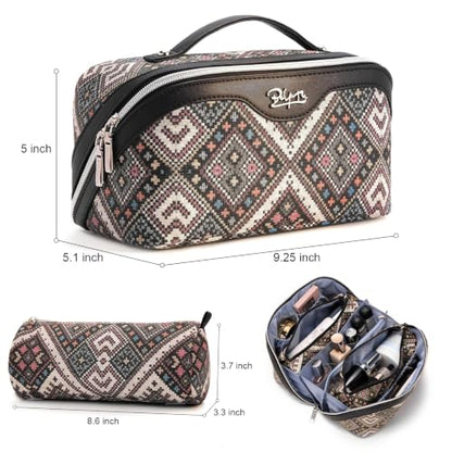 BOYATU Travel Makeup Bag Organizer: Boho Large Capacity Cosmetic Bag Sets - color: 10-Black