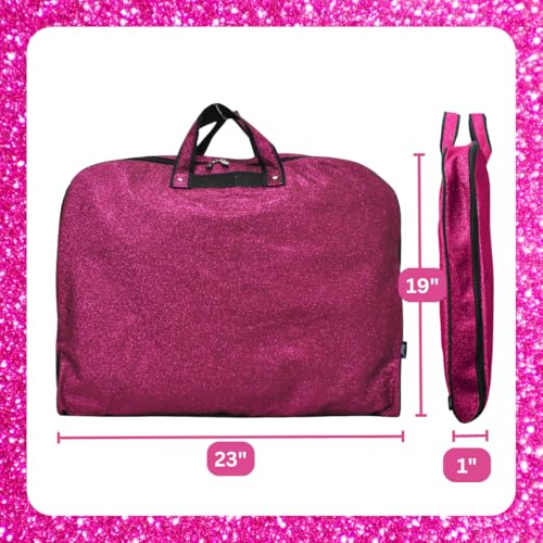 NGIL Glitter Travel Hanging Garment Bag (Glitter-Hot Pink) - color: Glitter-Hot Pink