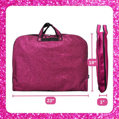 NGIL Glitter Travel Hanging Garment Bag (Glitter-Hot Pink) - color: Glitter-Hot Pink