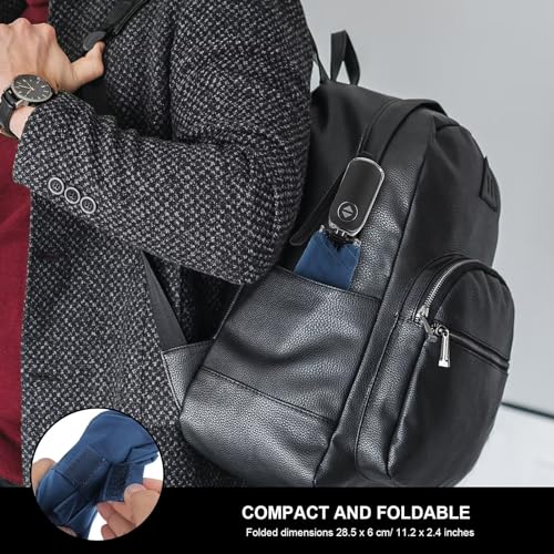 Automatic Lightweight Travel Flat Umbrella Compact Folding for Pocket - color: 04.Dark Blue