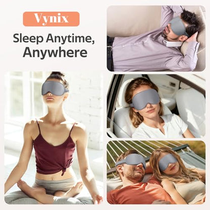 Sleep Mask for Men Women - 100% Blackout Eye Masks for Sleep - color: Grey