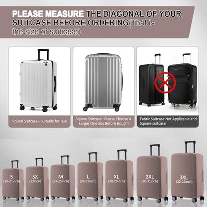 Travel Luggage Cover Protector Scratch-Resistant Fit 19-33 Inch, Not Included Suitcase (Khaki, 3XL(32-33inch)) - color: Khaki, size: 32-33 inch