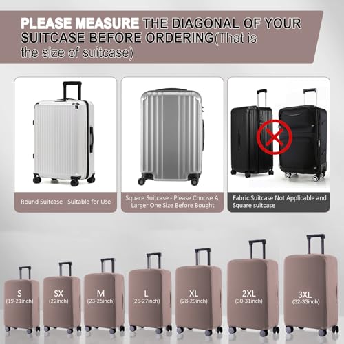 Travel Luggage Cover - Scratch-Resistant Fit 19-31 Inch Suitcase Protector (Khaki, M(24-25 inch)) - color: Khaki, size: 24-25 inch