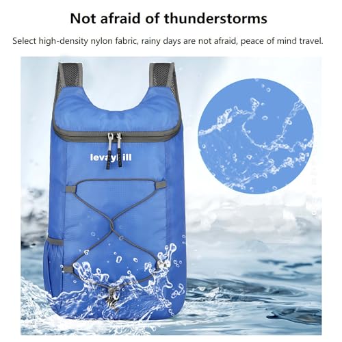 levayhill 16L Foldable Hiking Backpack,Small Packable Daypack, Royal Blue - color: Royal Blue