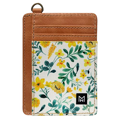 Credit Card Holder Wallet Women RFID Blocking Slim Wallet Front Pocket - color: flower
