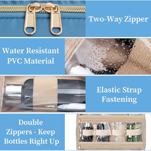 Hanging Travel Toiletry Bag Women & Men Water Resistant Makeup Bag - color: Blue, size: Medium