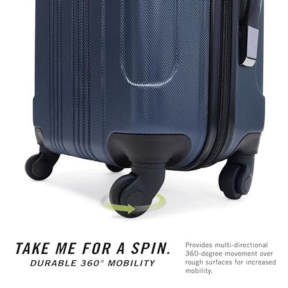Kenneth Cole REACTION Out of Bounds 경량 하드쉘 4륜 스피너 수하물, 해군, 24인치 체크, Kenneth Cole Reaction Out of Bounds 경량 하드쉘 4륜 스피너 캐리어 - color: 해군, size: 24인치 체크