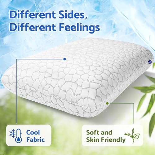CushZone Memory Foam Pillow, Bed Pillow Neck Pillow for Sleeping - size: Queen Size