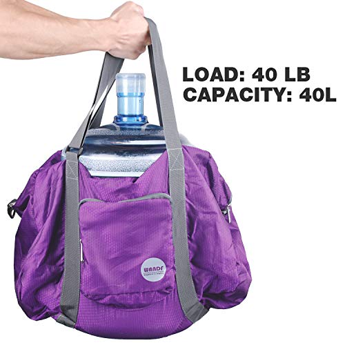 WANDF Foldable Personal Item Travel Bag, Carry on Duffle Bag - color: A-Purple 40L