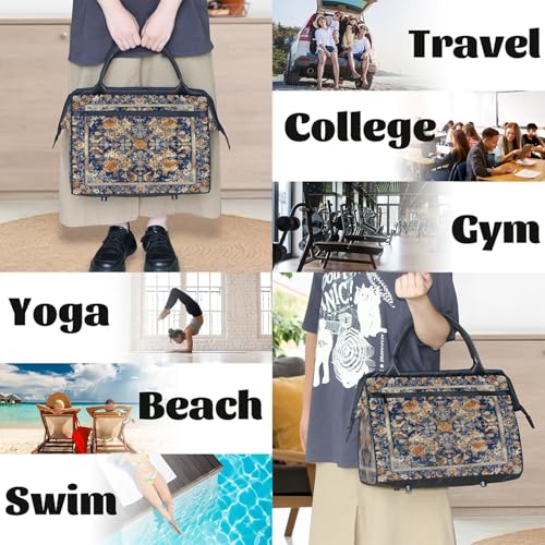 Carpet Pattern Weekender Overnight Bag for Women Travel Gym Sport - color: D 006