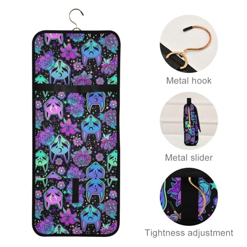 MNSRUU 3 PCS Toiletry Bag, Magic Fox with Camellia Hanging Makeup bag for Toiletries Travel Toiletry Organizer Bags Portable Clear Toiletry Kit - color: Pattern 06