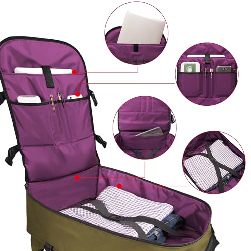 Travel Backpack 17L Lightweight Casual Small Carry-on Daypack 15-inch Laptop Notebook, Underseat Overnight Weekender, Khaki - color: Khaki