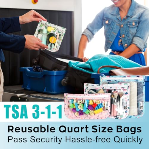 HIONXMGA Set of 3 Clear Travel Toiletry Bag, TSA Approved, Quart Size S/M/L - color: PlusXX