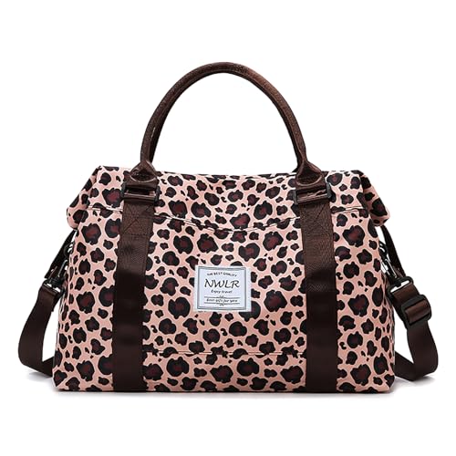Travel Duffle Bag Weekender Overnight Gym Bag for Women, Leopard Print - color: Leopard Print
