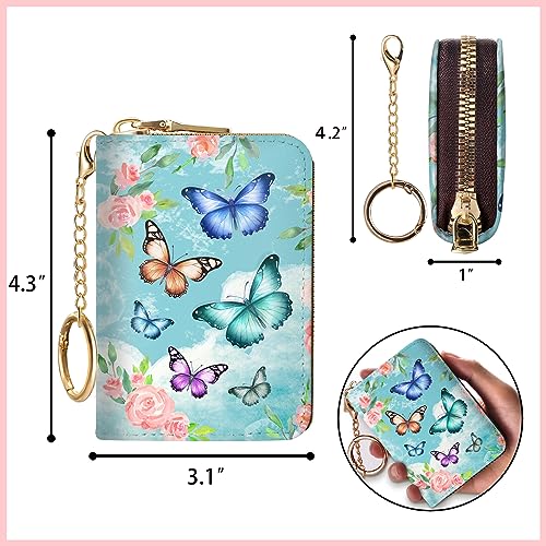 Blusabaca RFID Credit Card Holder Small Women Travel Wallet, Butterfly - color: Butterfly